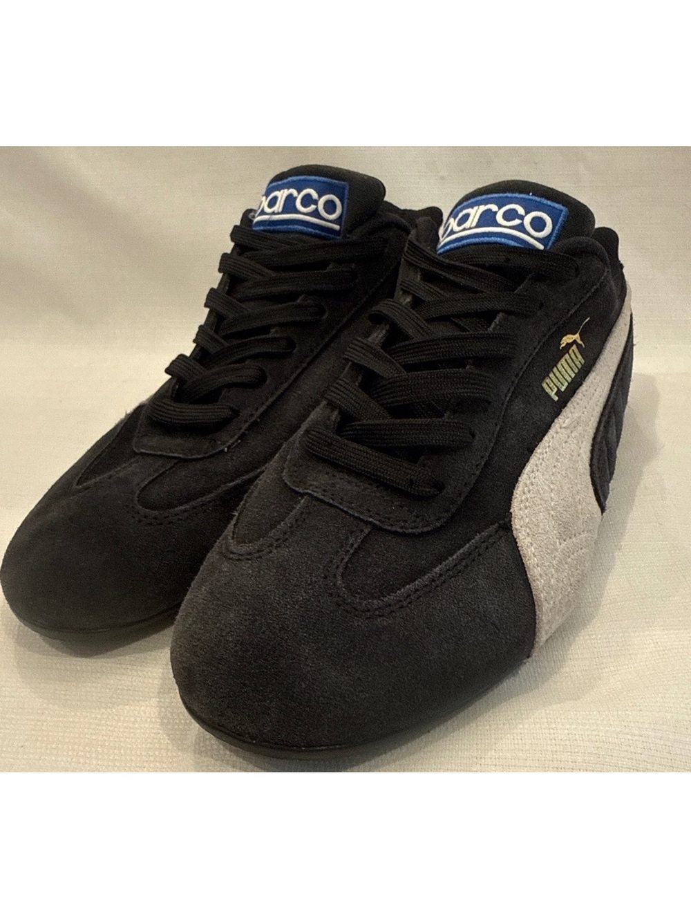 Puma Sparco speedcat Black and Gray Suede Sneakers Size US 6 / EUR 38